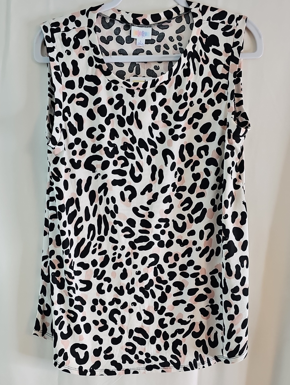 LuLaRoe Cocoa Black and Cream Leopard Print Tank